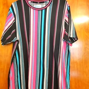 Vertical Stripe Graphic T-Shirt